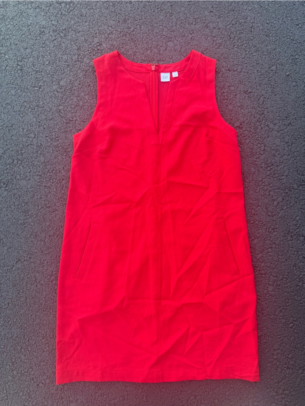 Gap V Neck A-Line Red Women’s Dress NWOT Size Small Zipper Back